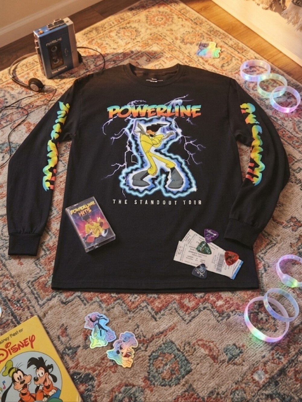 🎸 Disney The Goofy Movie Powerline The Standout Tour Long Sleeve Shirt Unisex